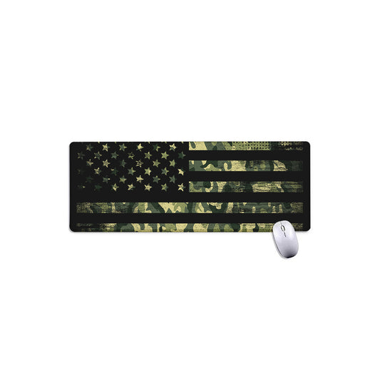 Camouflage American Flag Print Extended Mouse Pad