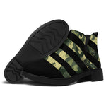Camouflage American Flag Print Flat Ankle Boots