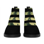 Camouflage American Flag Print Flat Ankle Boots