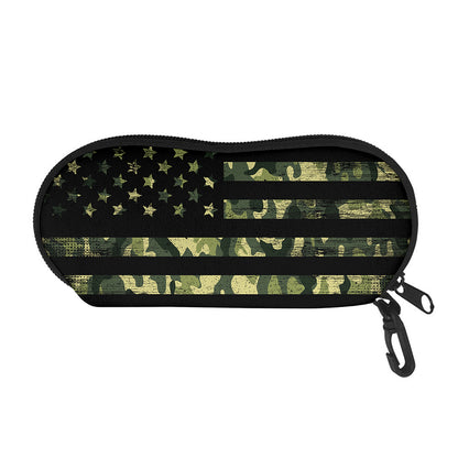 Camouflage American Flag Print Glasses Case