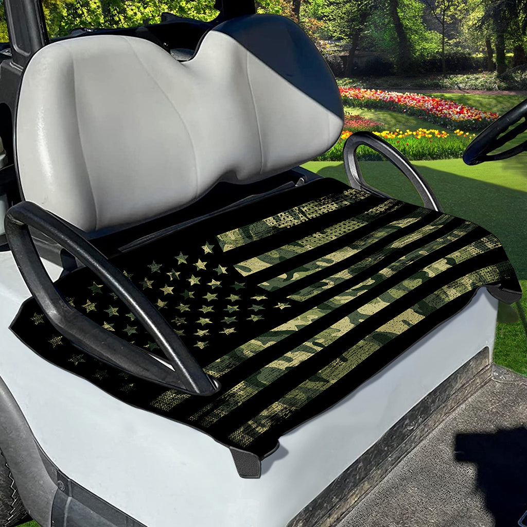 Camouflage American Flag Print Golf Cart Seat Cover