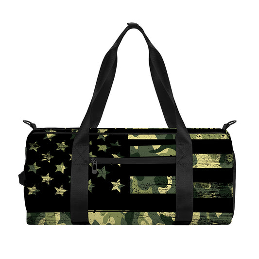 Camouflage American Flag Print Gym Bag