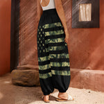 Camouflage American Flag Print Harem Pants
