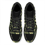 Camouflage American Flag Print High Top Leather Sneakers