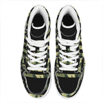 Camouflage American Flag Print High Top Leather Sneakers