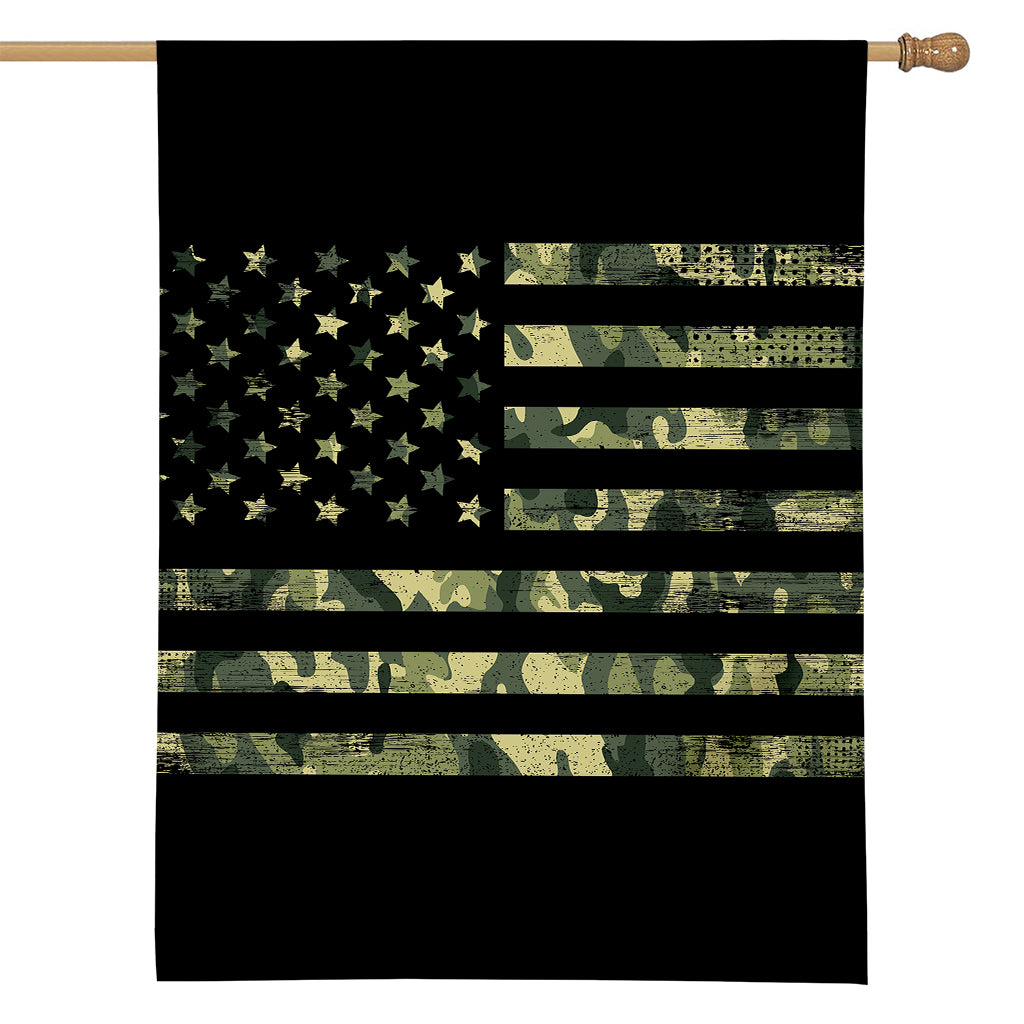 Camouflage American Flag Print House Flag