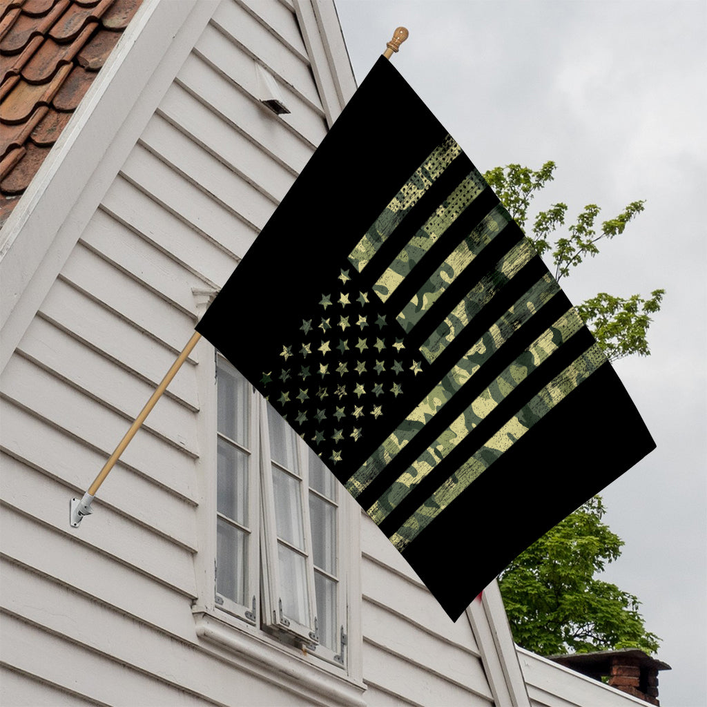 Camouflage American Flag Print House Flag