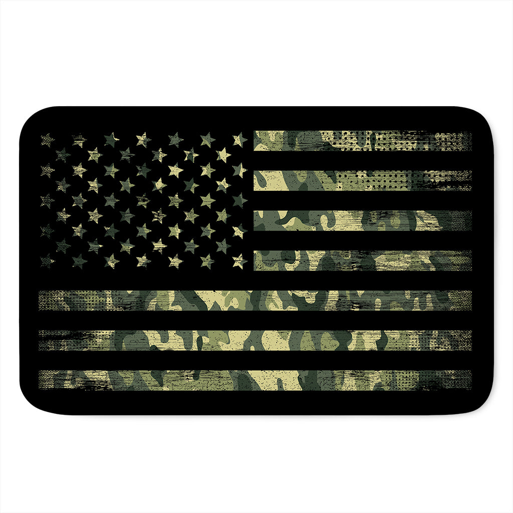 Camouflage American Flag Print Indoor Door Mat