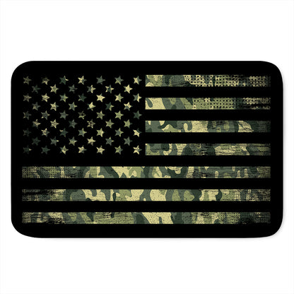 Camouflage American Flag Print Indoor Door Mat