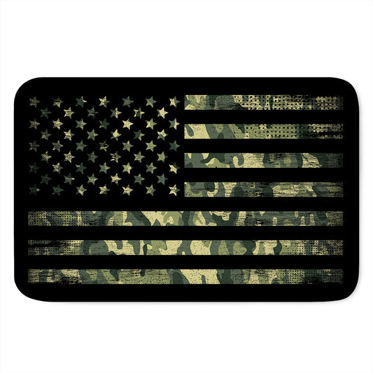 Camouflage American Flag Print Indoor Door Mat