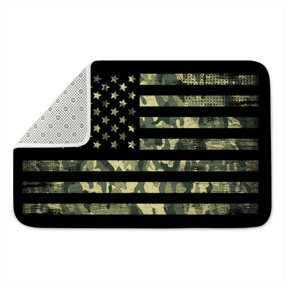 Camouflage American Flag Print Indoor Door Mat