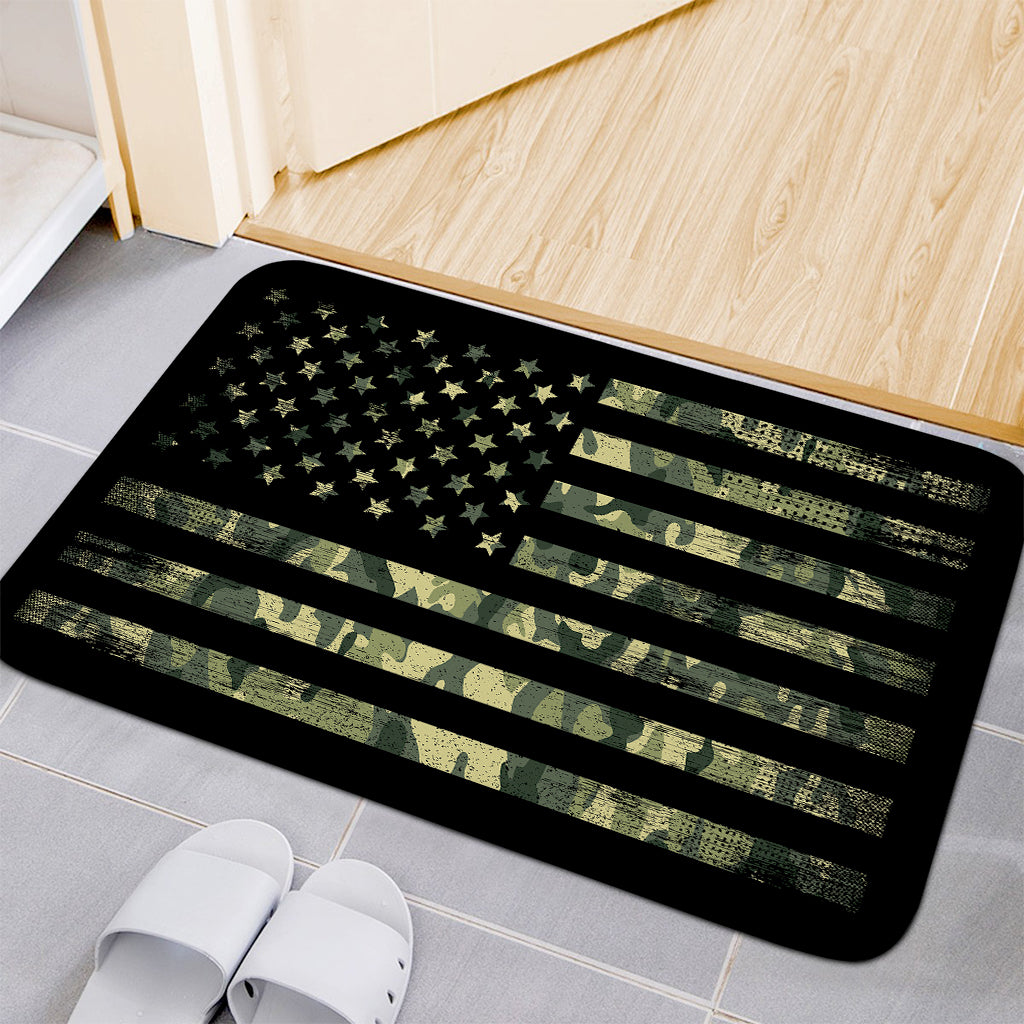 Camouflage American Flag Print Indoor Door Mat