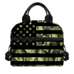 Camouflage American Flag Print Insulated Lunch Bag