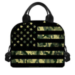 Camouflage American Flag Print Insulated Lunch Bag