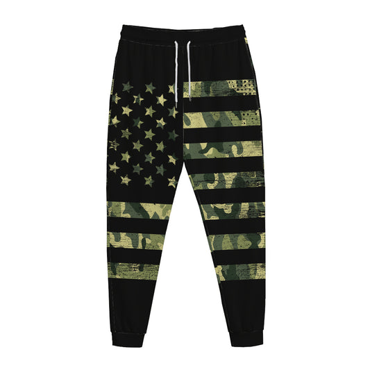 Camouflage American Flag Print Jogger Pants