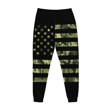 Camouflage American Flag Print Jogger Pants