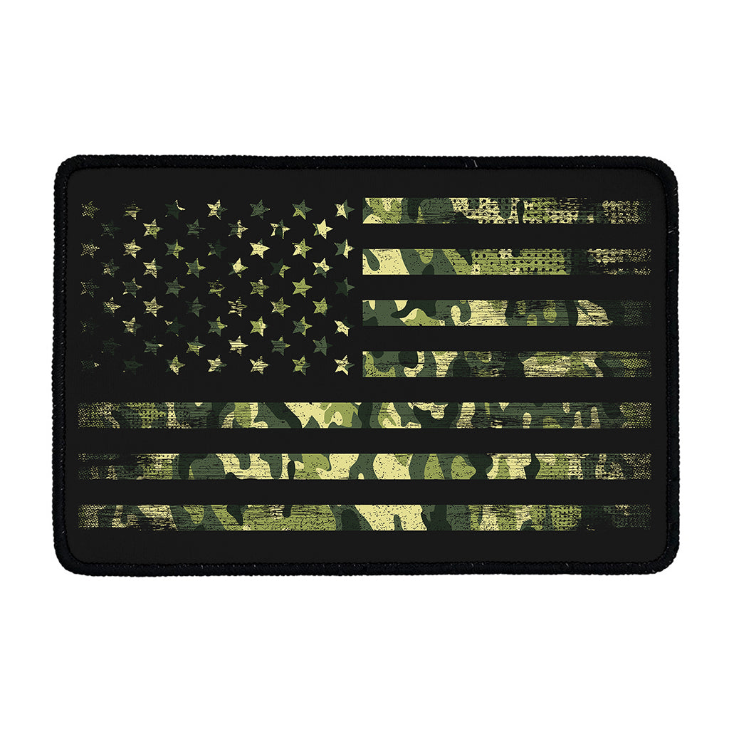 Camouflage American Flag Print Kitchen Mat
