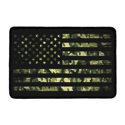 Camouflage American Flag Print Kitchen Mat