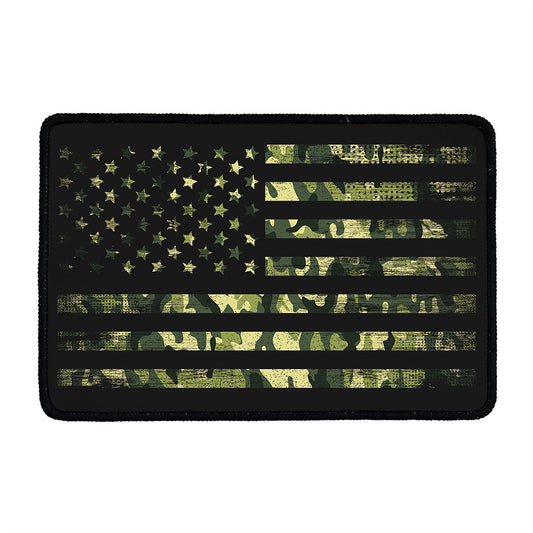Camouflage American Flag Print Kitchen Mat