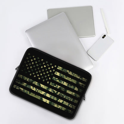 Camouflage American Flag Print Laptop Sleeve