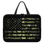 Camouflage American Flag Print Laptop Sleeve With Handle