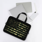 Camouflage American Flag Print Laptop Sleeve With Handle