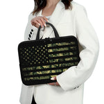 Camouflage American Flag Print Laptop Sleeve With Handle
