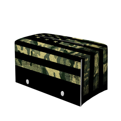 Camouflage American Flag Print Leather Tissue Box Cover