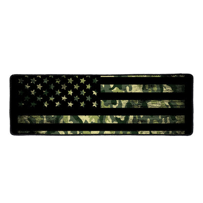 Camouflage American Flag Print Long Kitchen Mat