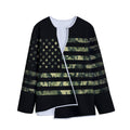 Camouflage American Flag Print Long Sleeve Short Coat