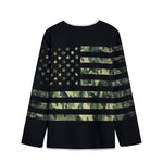 Camouflage American Flag Print Long Sleeve Short Coat