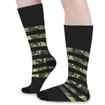 Camouflage American Flag Print Long Socks