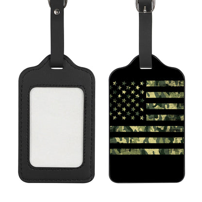 Camouflage American Flag Print Luggage Tag