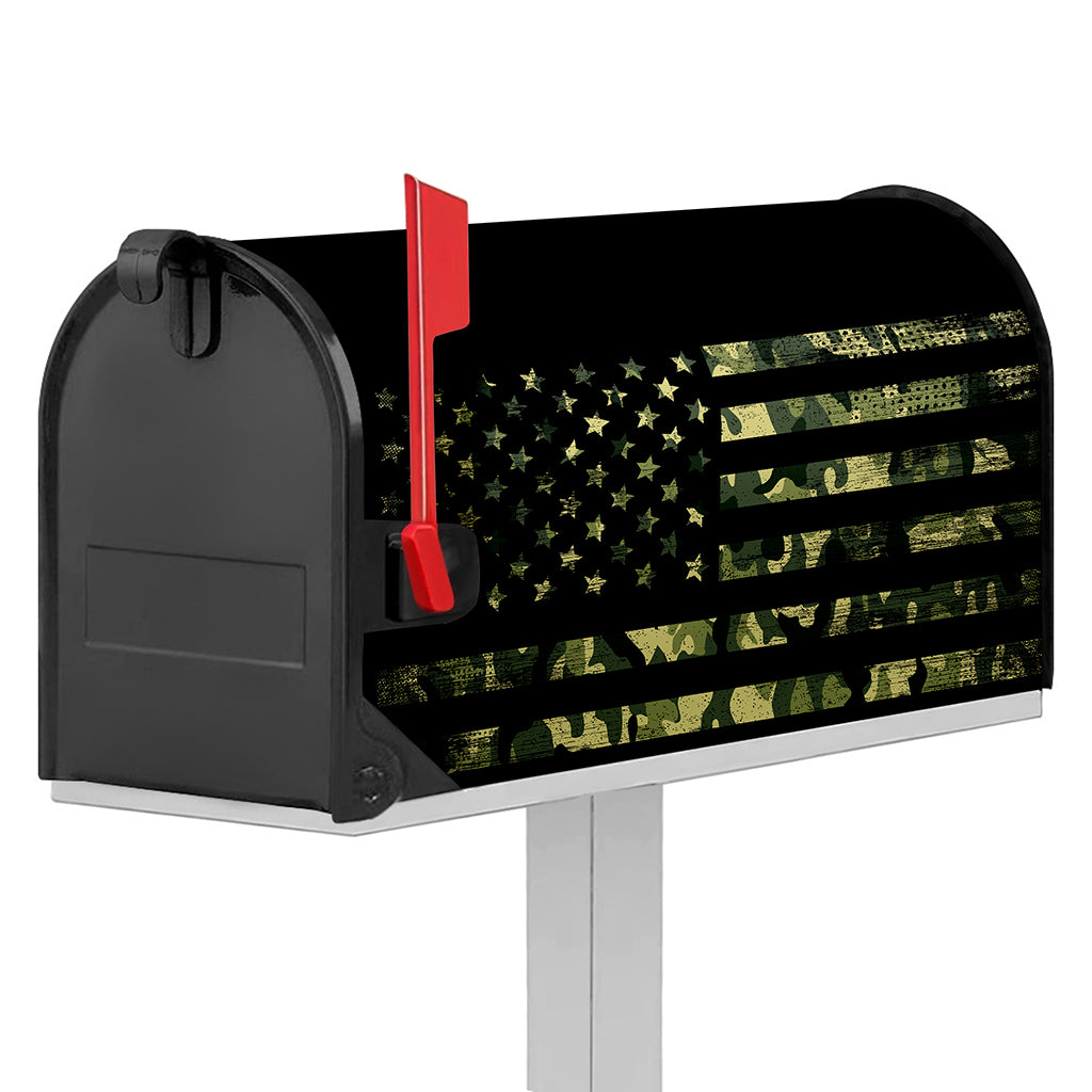 Camouflage American Flag Print Mailbox Cover