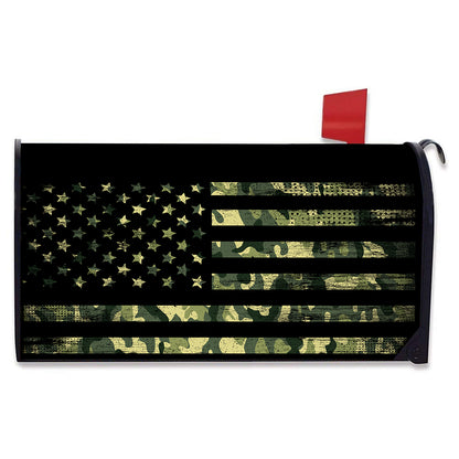 Camouflage American Flag Print Mailbox Cover