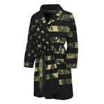 Camouflage American Flag Print Men's Bathrobe