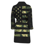 Camouflage American Flag Print Men's Bathrobe