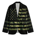 Camouflage American Flag Print Men's Blazer
