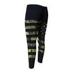 Camouflage American Flag Print Men's Compression Pants