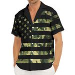 Camouflage American Flag Print Men's Deep V-Neck Shirt
