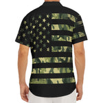 Camouflage American Flag Print Men's Deep V-Neck Shirt