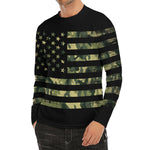 Camouflage American Flag Print Men's Long Sleeve Rash Guard