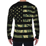 Camouflage American Flag Print Men's Long Sleeve T-Shirt