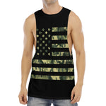 Camouflage American Flag Print Men's Muscle Tank Top