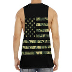 Camouflage American Flag Print Men's Muscle Tank Top