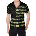 Camouflage American Flag Print Men's Shirt