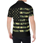 Camouflage American Flag Print Men's Shirt