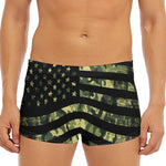 Camouflage American Flag Print Men's Short Boxer Briefs