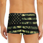 Camouflage American Flag Print Men's Short Boxer Briefs