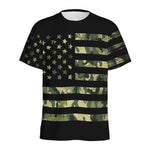 Camouflage American Flag Print Men's Sports T-Shirt